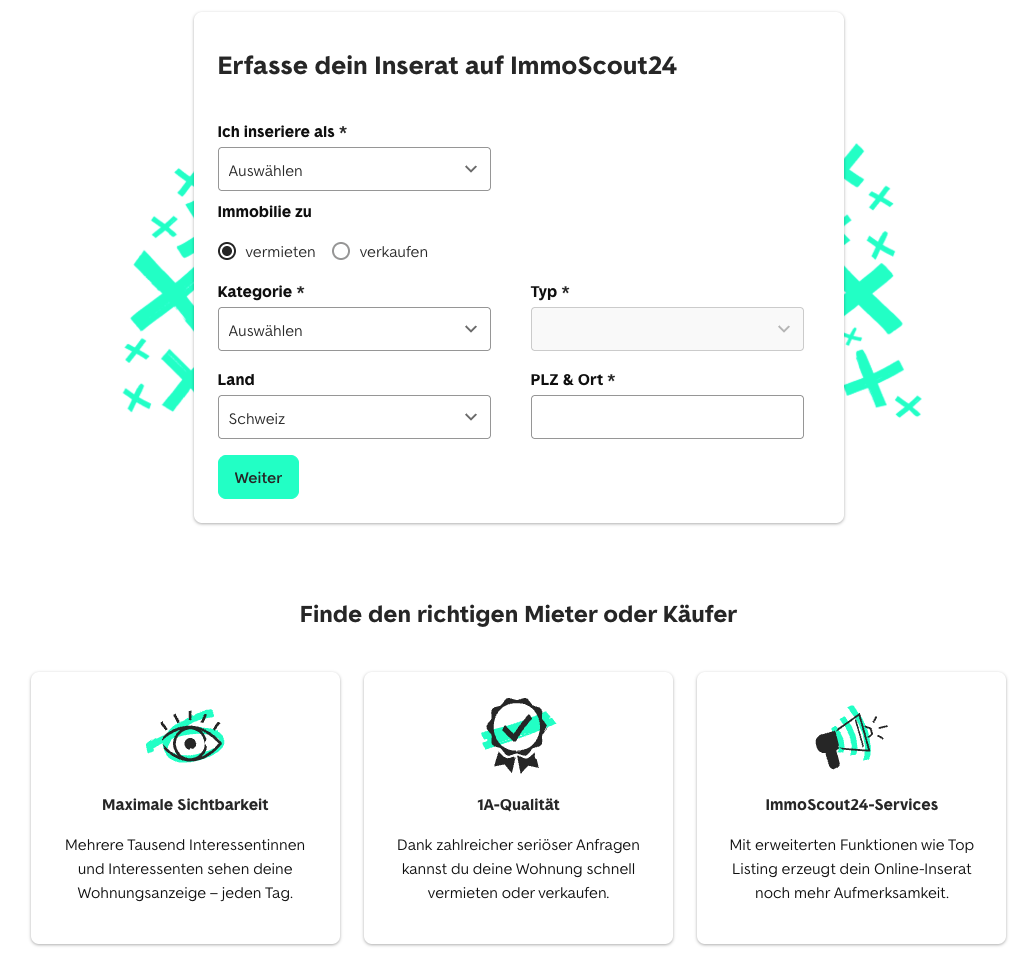 New landing page interface