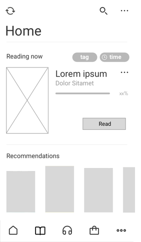 Home Screen Wireframe